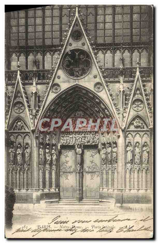 CPA Paris Notre Dame Porte laterale
