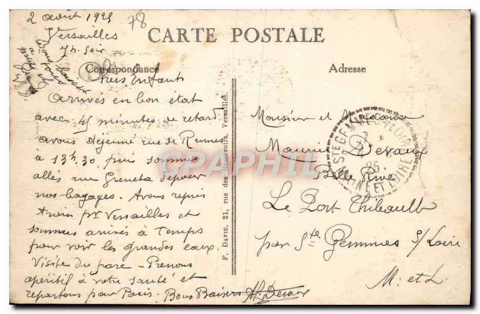 Versailles — Grandes Eaux - Bassin de Latone — éditeur inconnu, n° 17 — Verso