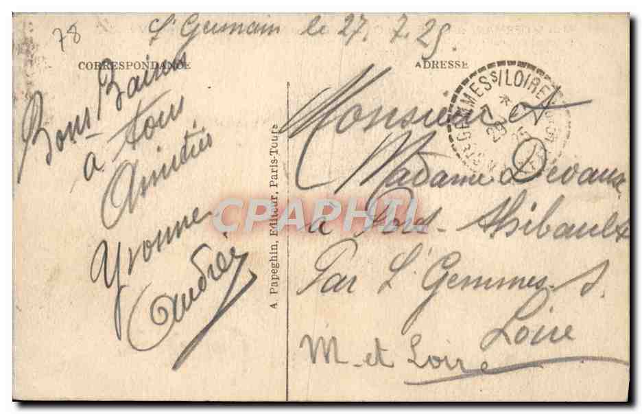 CPA Saint Germain en Laye Le Pavillon Henri IV  — Verso