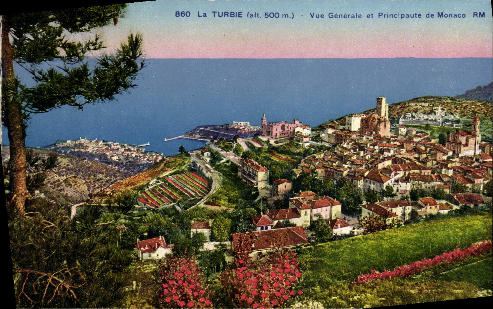 CPA La Turbie Vue Generale et Principaute de Monaco