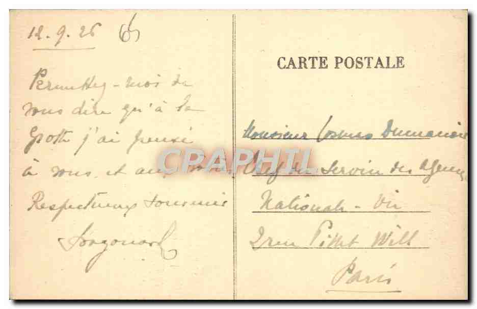 CPA Lourdes Vue Generale et le Gave — Verso