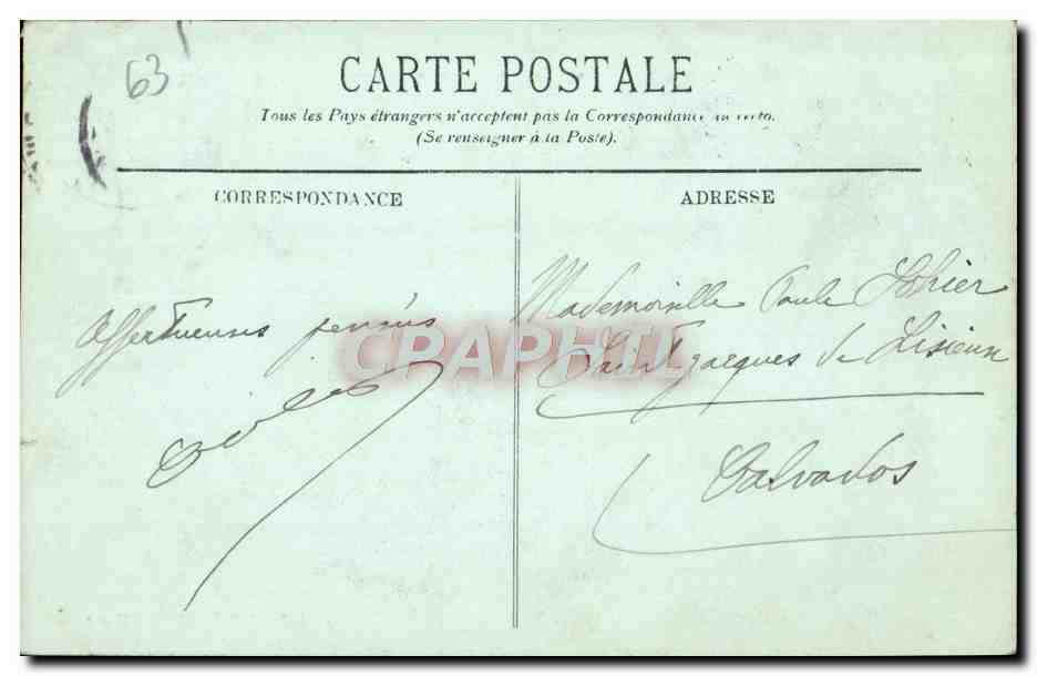 CPA La Bourboule Vue Prise du Mont Sans Souci — Rückseite