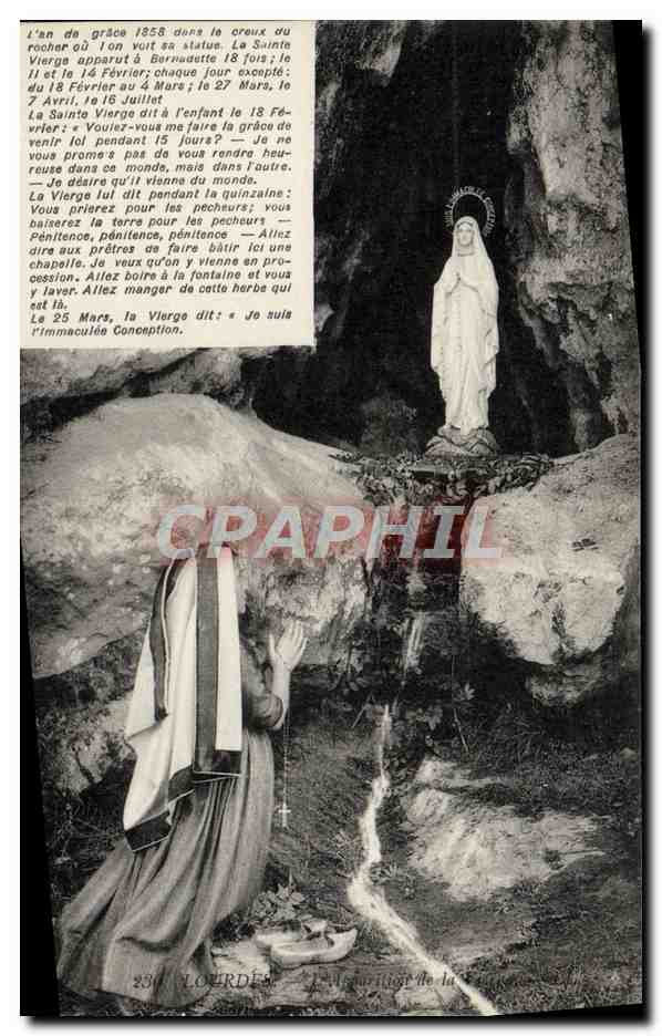 CPA Lourdes L'apparition de la vierge 