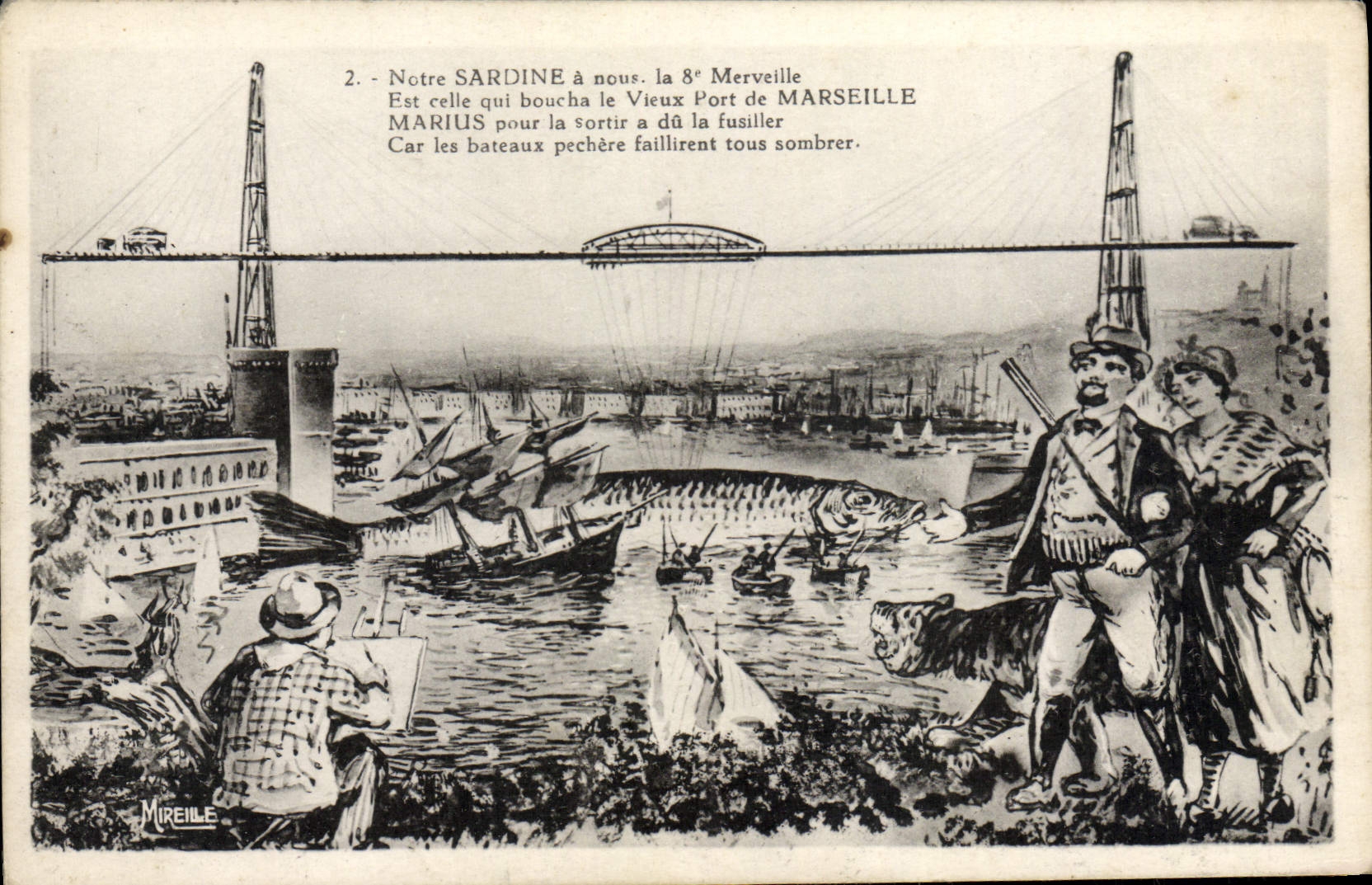 CPA Notre Sardine a nour la Merveille Tigre Chasseur Chasse Bateau