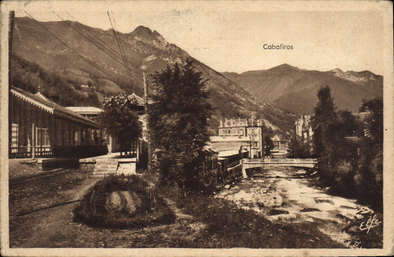 Cabaliros — Vue de la gare et du cours d'eau — Éditeur Elfe