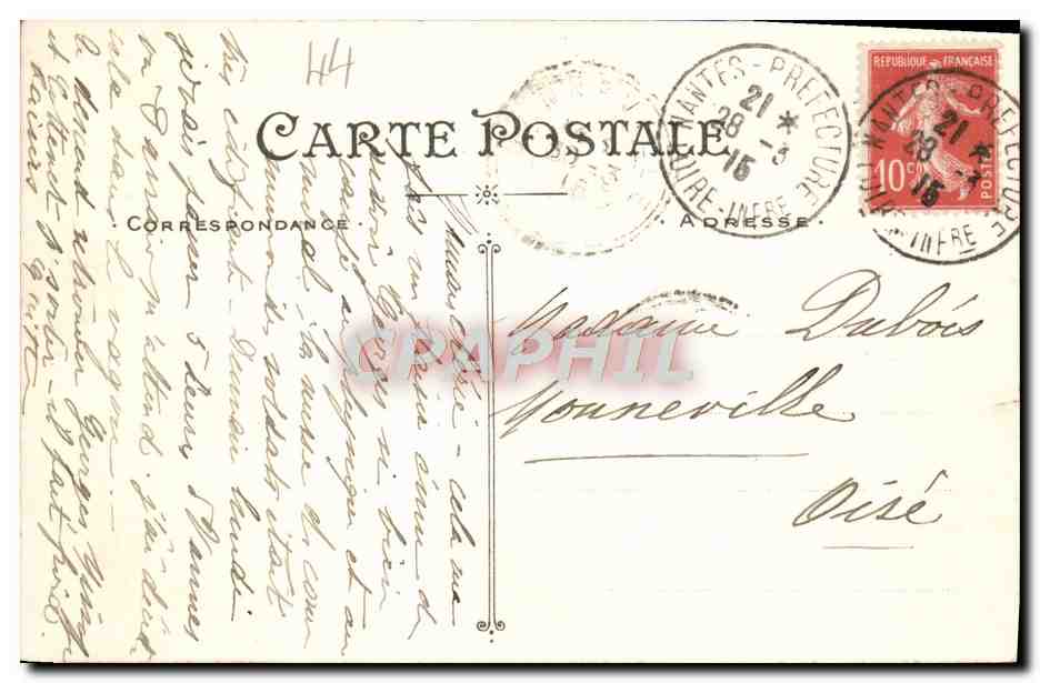 CPA Nantes Les Douves et Tours du Chateau de la Ducbesse Anne — Verso