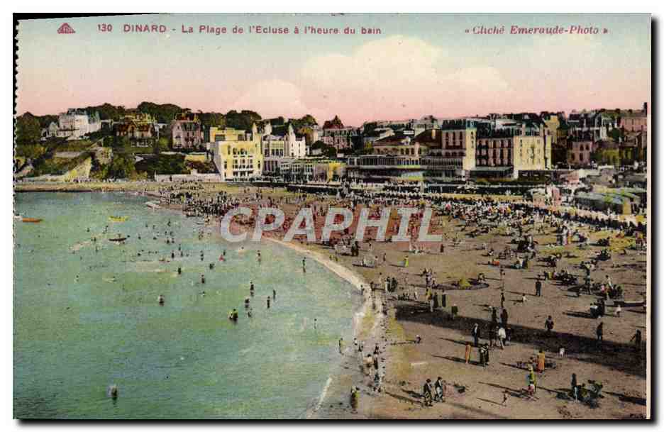 Dinard - La Plage de l'Ecluse à l'heure du bain — Cliché Emeraude-Photo, n°130