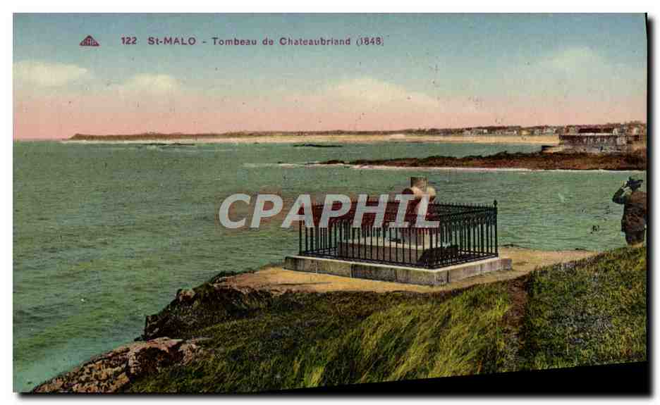 St-Malo - Tombeau de Chateaubriand (1848) — C° des Arts Photo-Mécaniques, n° 122