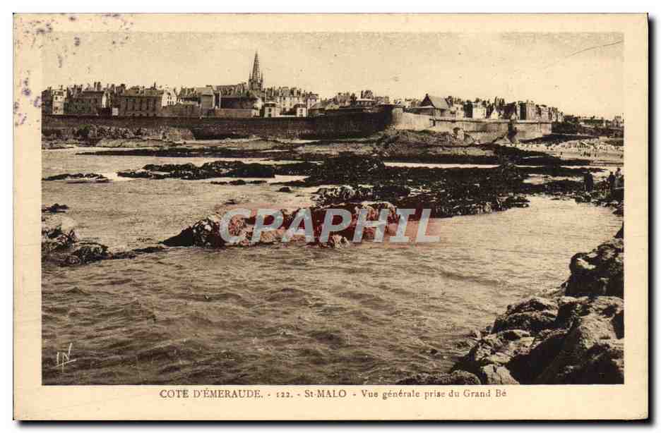 CPA Cote D'Emeraude Saint Malo Vue generale prise du Grand Be