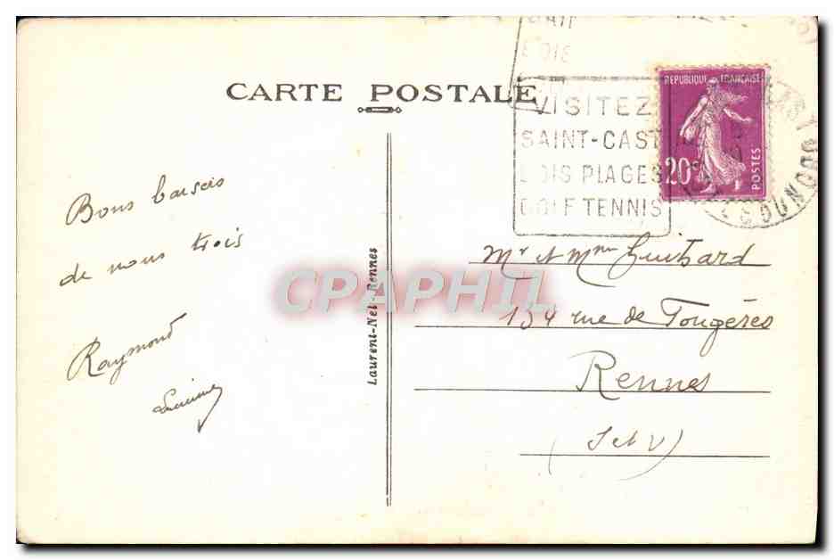 Saint-Cast — La Plage et l'Île — Côte d'Emerande, éditeur Lois, n° 295 — Achterkant