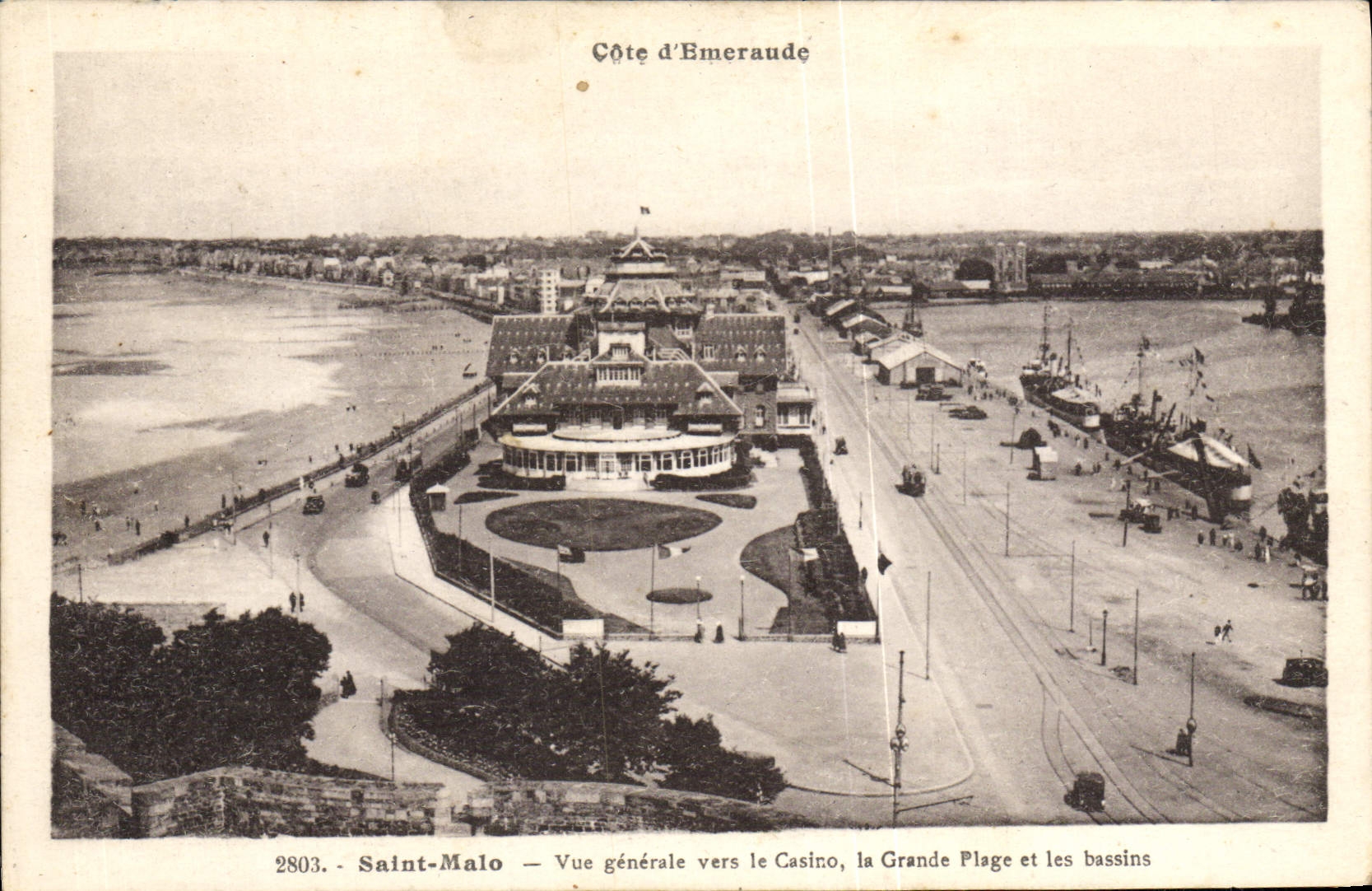 Saint-Malo — Côte d'Émeraude — Vue générale vers le Casino, la Grande Plage et les bassins — n° 2803