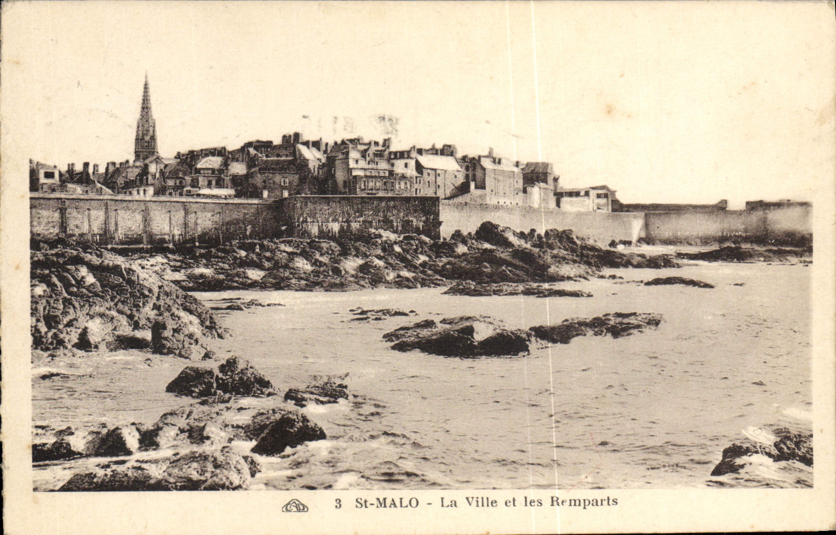 Tarjeta postal antigua Saint Malo La Ville y los Muros