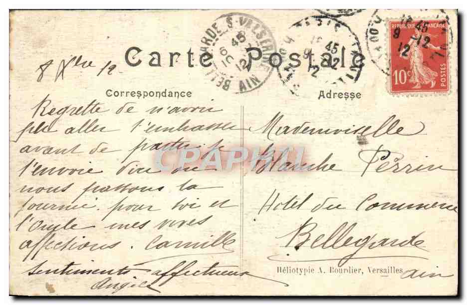 CPA Versailles Bassin de la Pyramide — Verso
