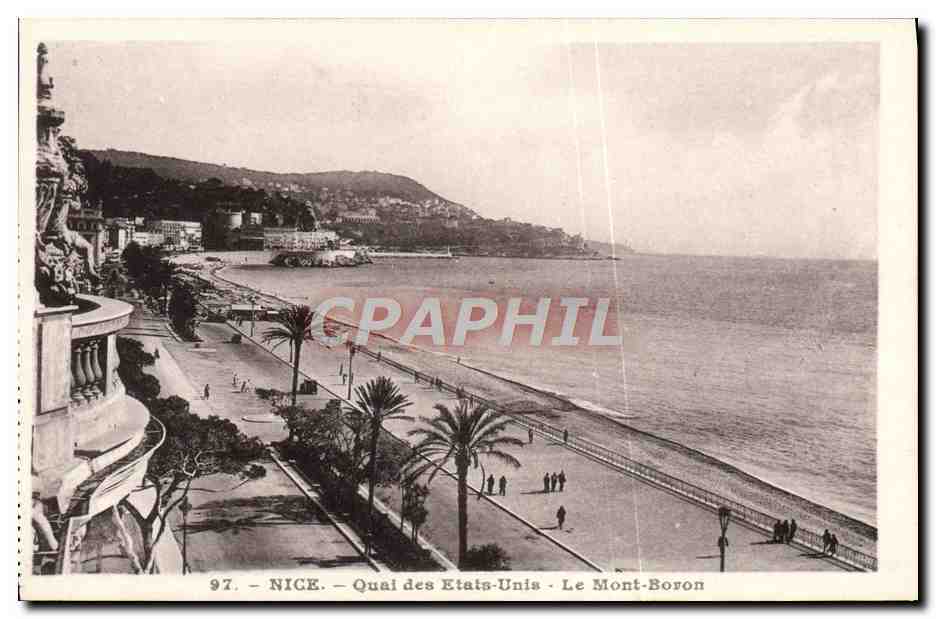 CPA Nice Quai des Etats Unis Le Mont Boron