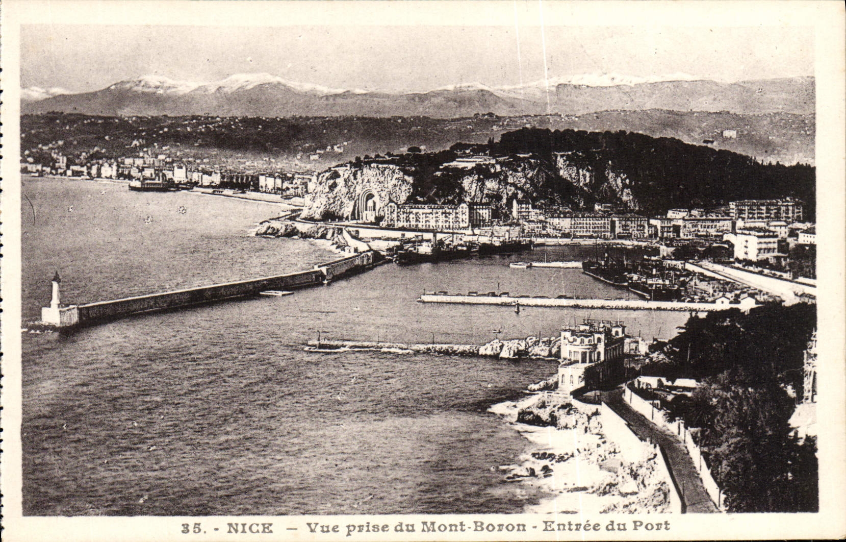 CPA Nice Vue Prise du Mont Boron Entree du Port