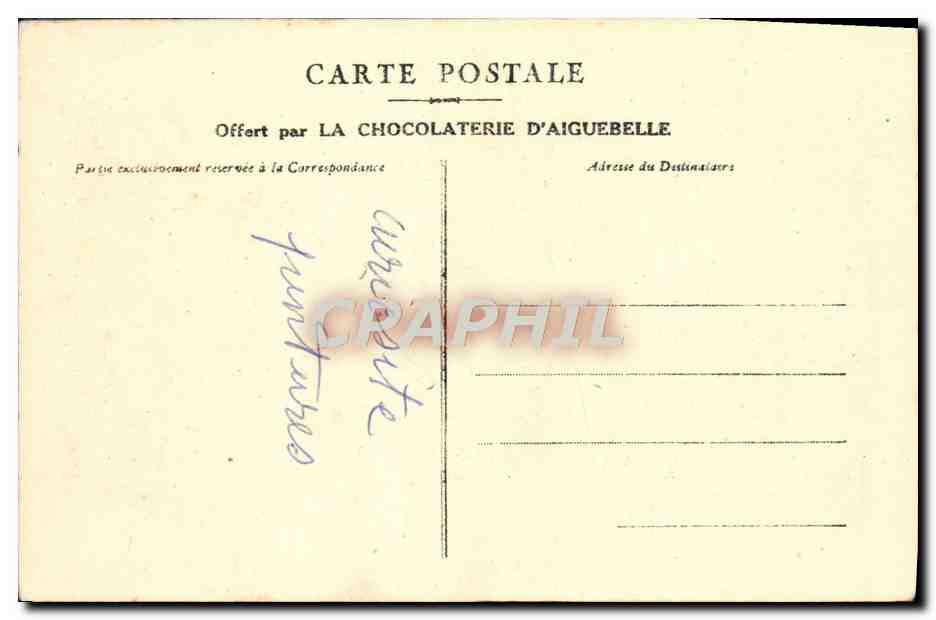 CPA La Sainte Famille Loys Prat Chocolaterie d'Aiguebelle  — Rückseite