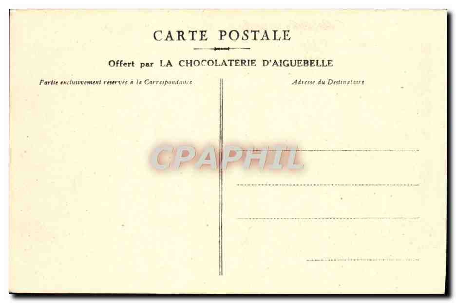 CPA Le Crucifiement Loys Prat Chocolaterie d'Aiguebelle  — Verso