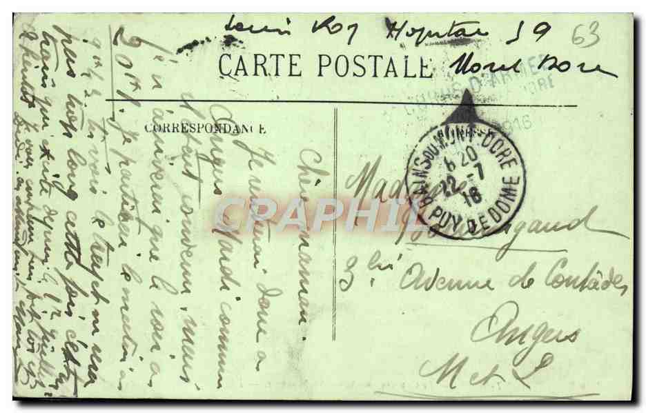 CPA Le Mont Dore Le Capucin Femmes — Verso