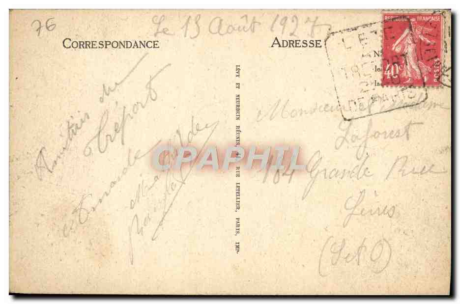 CPA Le Treport Le Casino La Falaise — Rückseite