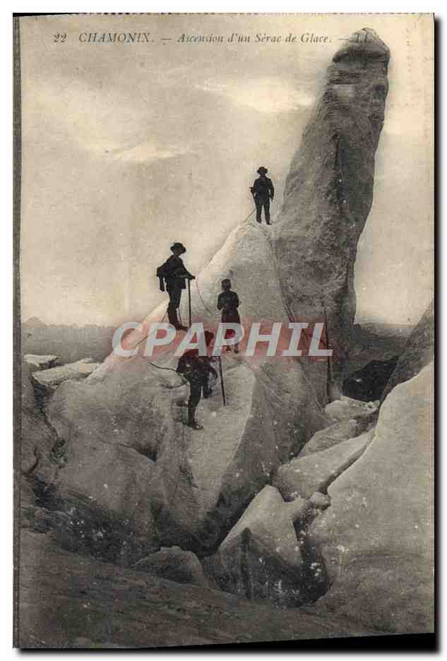 CPA Chamonix Ascension D'un Serac De Glace alpinisme 