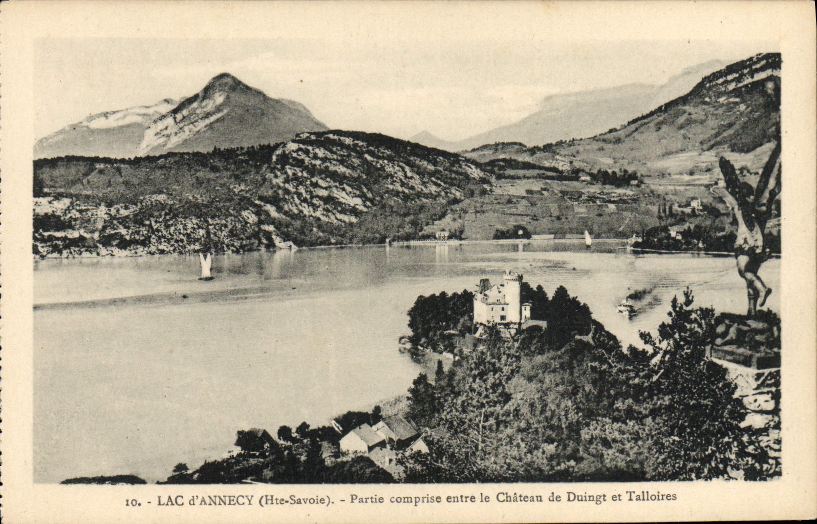 Lac d'Annecy (Hte-Savoie) — Partie comprise entre le Château de Duingt et Talloires — L. Fauraz, édit.