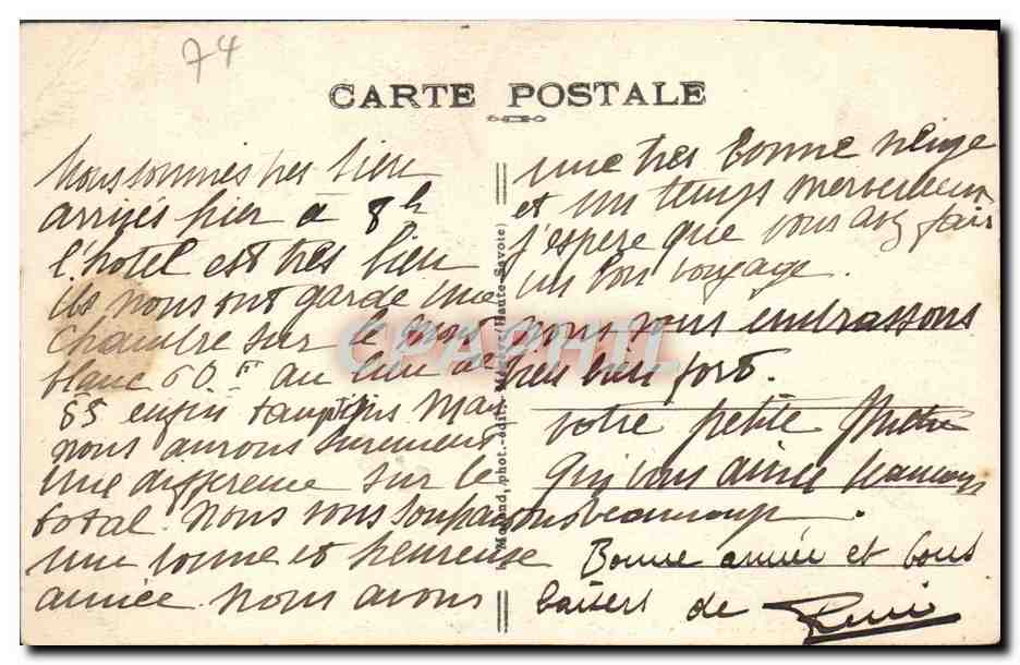 CPA Chamonix Mont Blanc Teleferique de Plan Praz Brevent — Verso