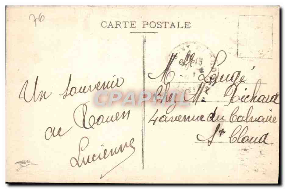 CPA Rouen Rue Des Matelas — Rückseite
