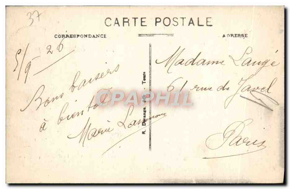 CPA Reignac Le Chateau Et I'Eglise — Rückseite