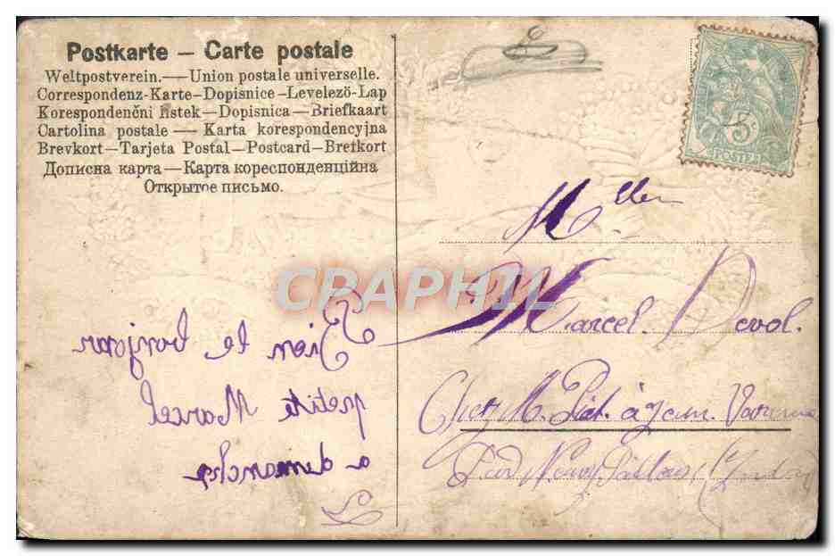 CPA Fantaisie Mains Fleurs — Verso