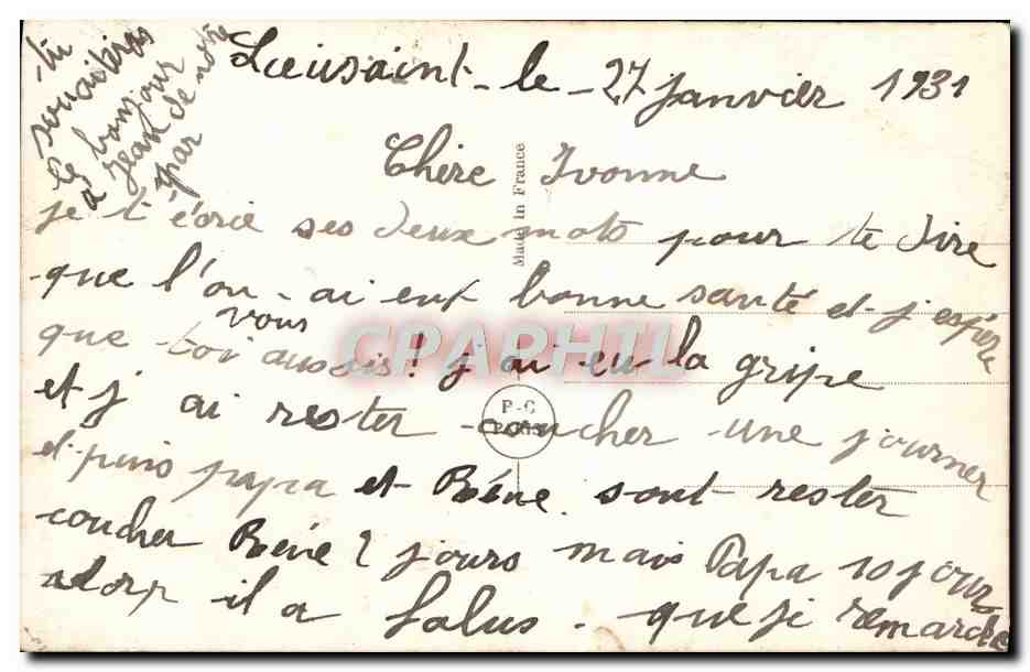Femme assise à écrire — décor floral doré — éditeur anonyme — Back