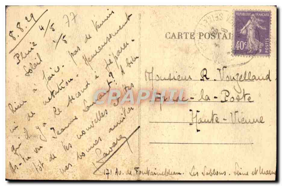 CPA Moret Sur Loing La Porte De Bourgogne — Verso
