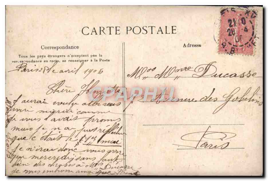 CPA Lecon De Charite Folklore — Verso