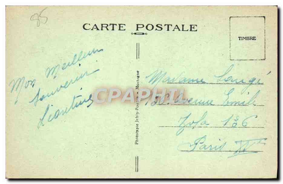 Croix-de-Vie — La Côte — 457 — Phototype Jehly-Poujou — Rückseite
