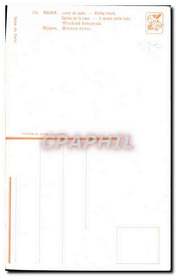 CPA Mouren Lever de lune — Verso