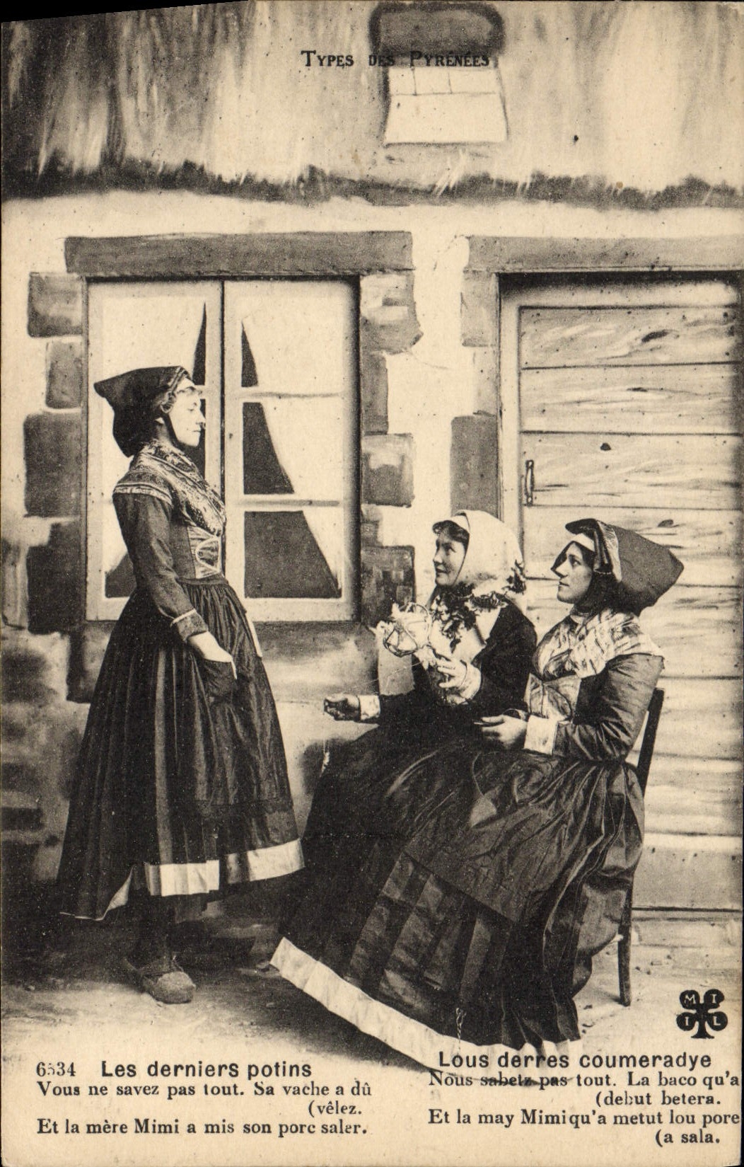 CPA Les Derniers Potins Folklore Pyrenees