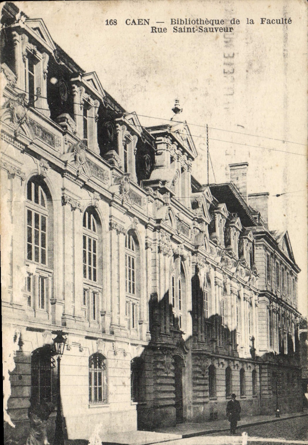 CPA Caen Bibliotheque De La Faculte Rue Saint Sauveur