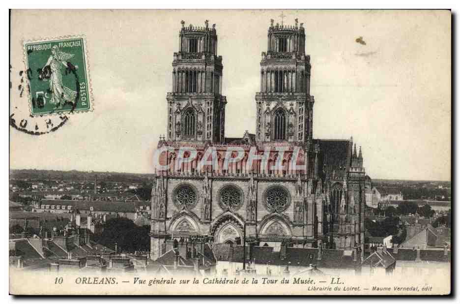 CPA Orleans Vue Generale Sur La Cathedrale De la Tour Du Musee