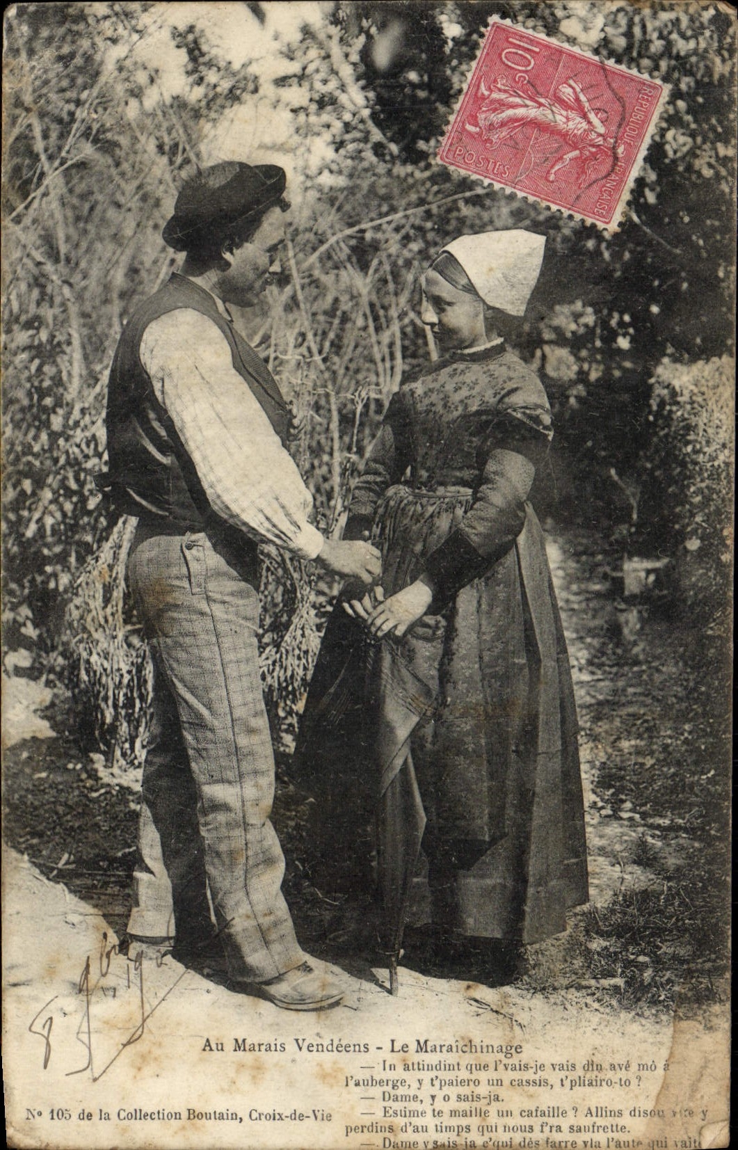 CPA Au Marais Vendeens Le Maraichinage Folklore 