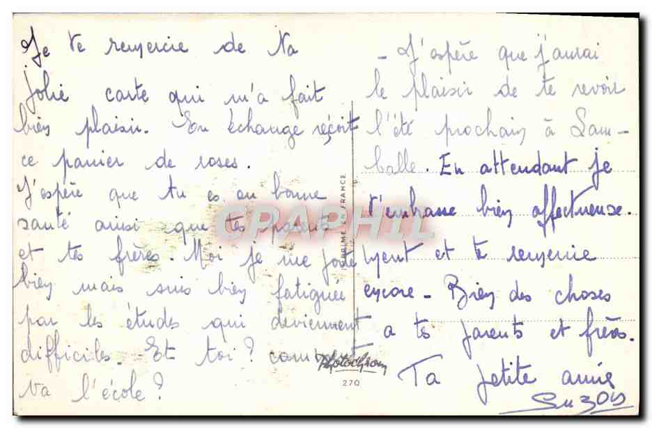 CPA Fantaisie Fleurs Roses — Rückseite