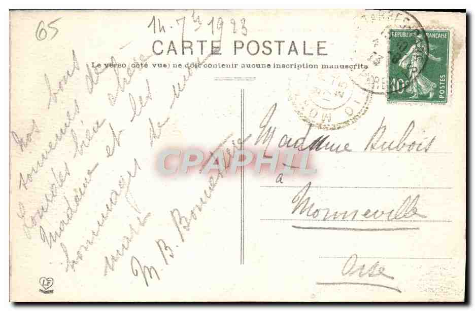 CPA Lourdes Interieur De La Grotte Miraculeuse — Verso