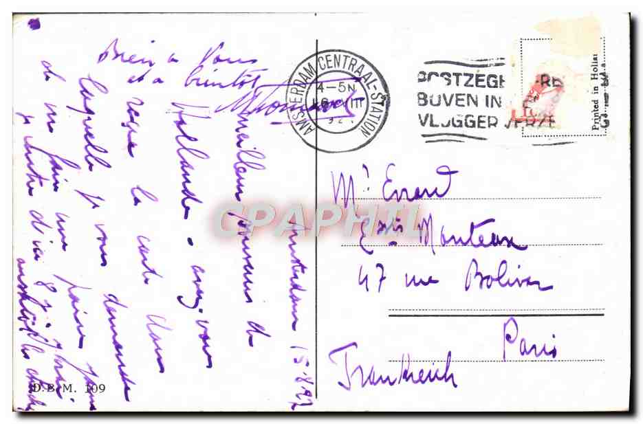 CPA Fantaisie Moulin a vent — Rückseite