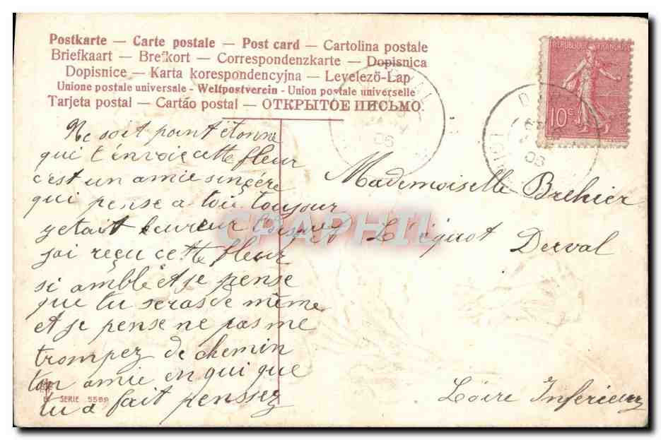 CPA Fantaisie Fleurs — Rückseite