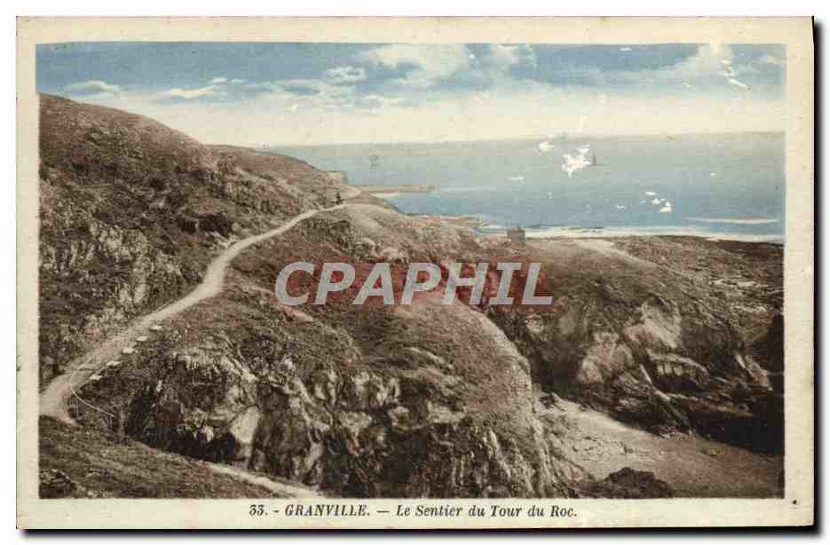 CPA Granville Le Sentier Du Tour Du Roc