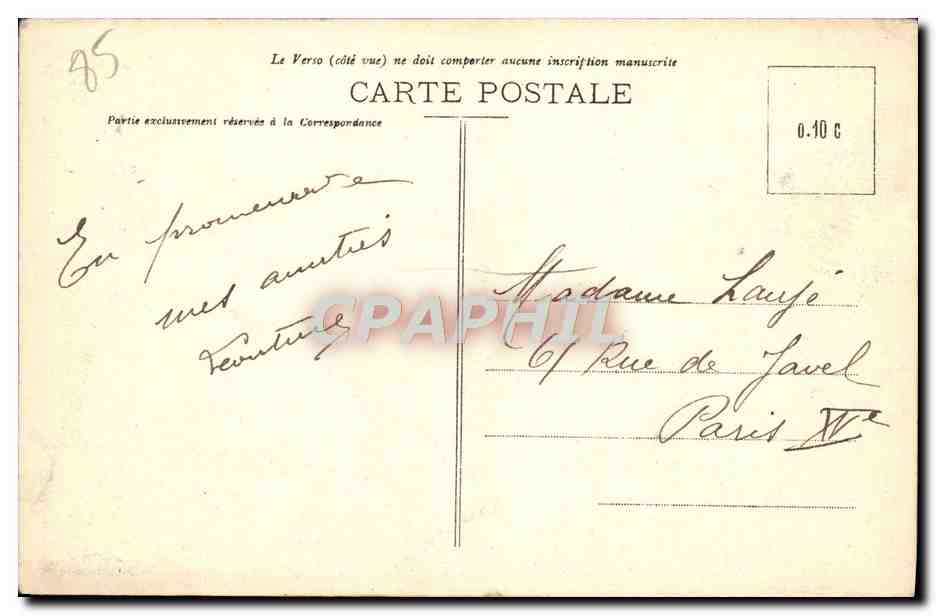 CPA Les Sables D'Olonne Depart Pour La Promenade sur Bateau automobile  — Verso