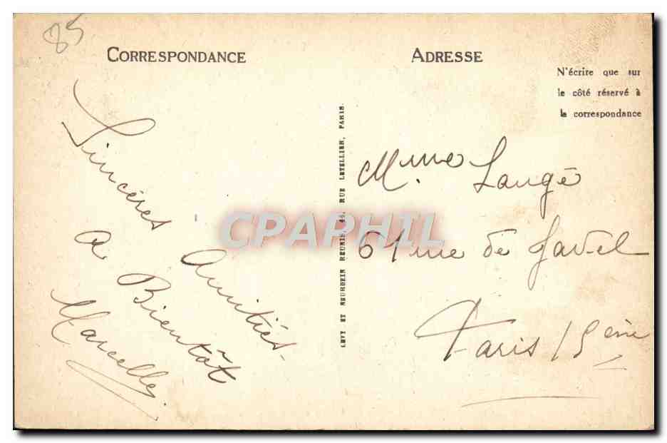 CPA Les Sables D'Olonne Aveune Geroges Godet Les Villas — Rückseite