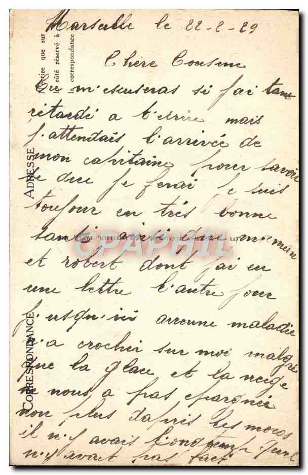CPA Marseille Notre Dame De La Garde — Rückseite