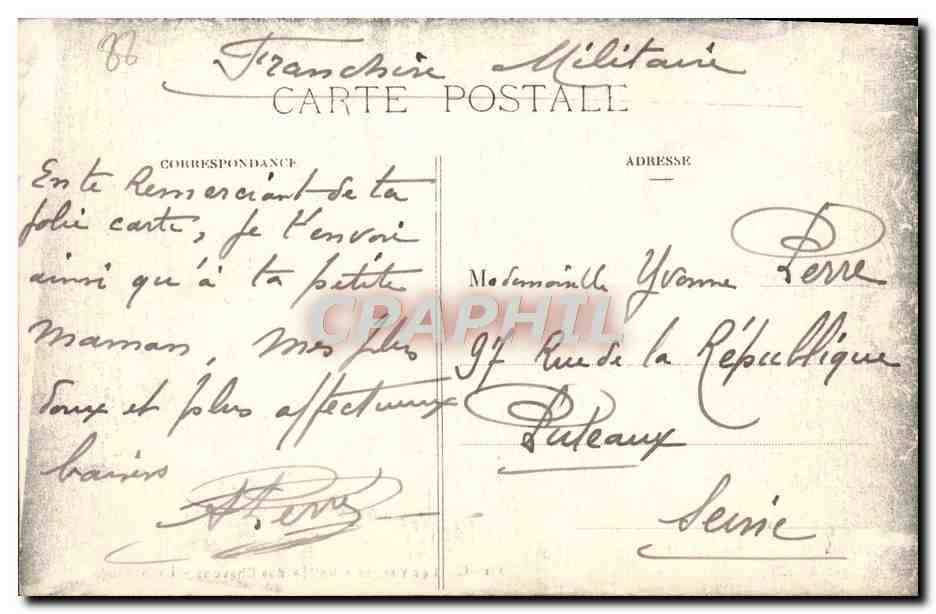 CPA Les Vosges Vallee des Chavons La Sauteuse — Rückseite