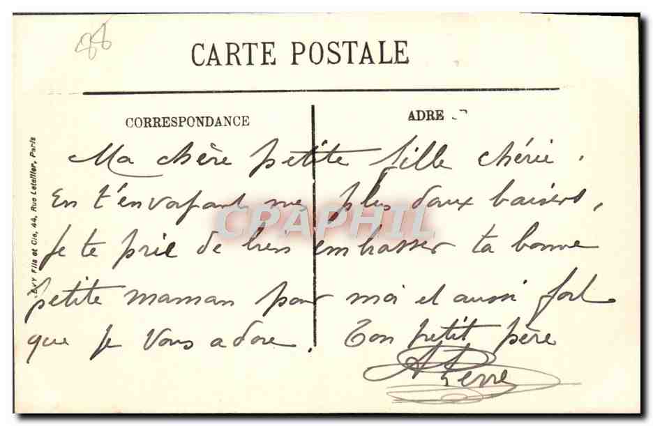 CPA Epinal Le Canal et le Pont des Nations  — Rückseite