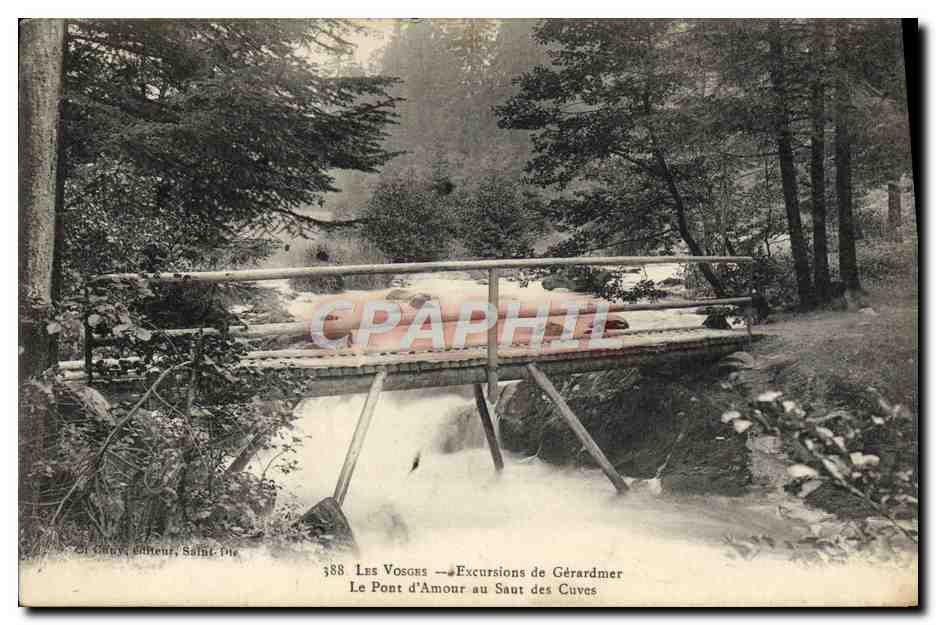 CPA Les Vosges Excursions de Gerardmer Le pont d'Amour au saut des cuves