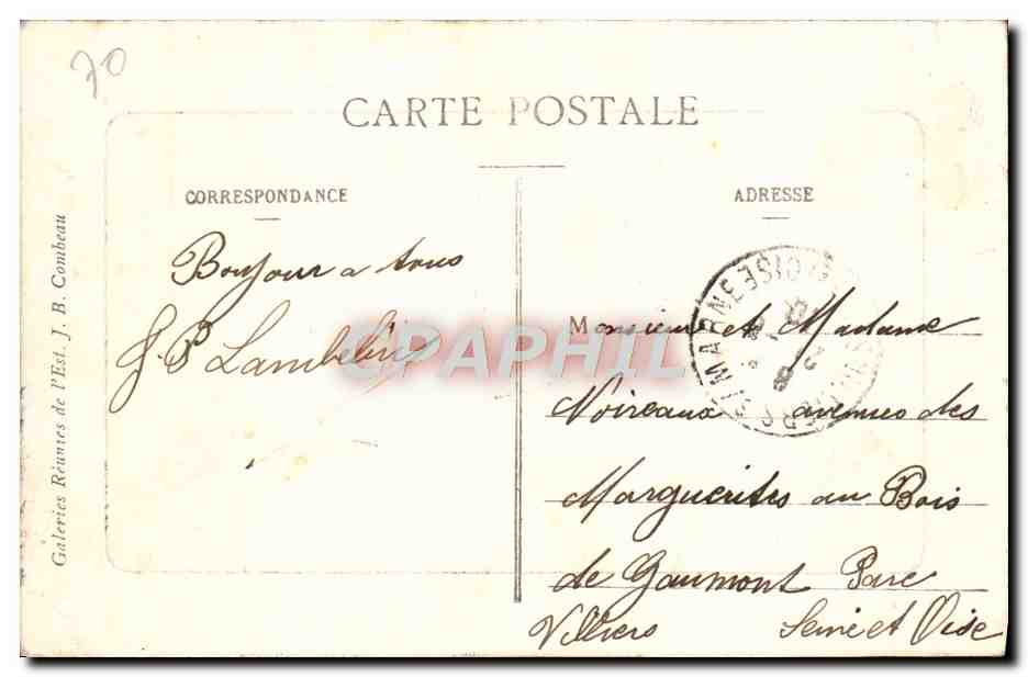 CPA Vesoul Le Sabot de Frotey et la Motte — Rückseite